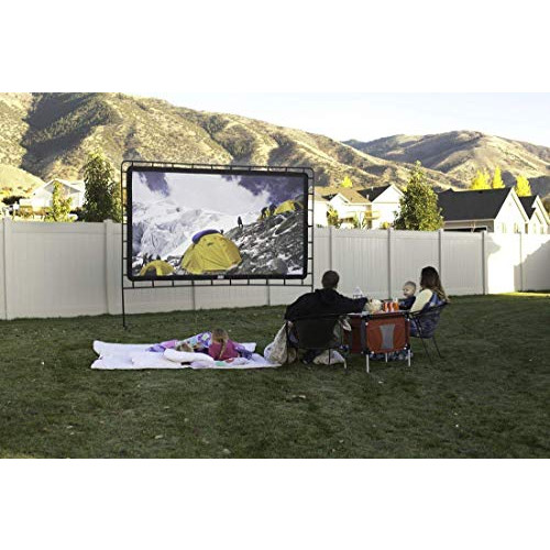 dozenla 100 Inch Projector Screen Outdoor HD 16:9 Large Foldable Portable Home Theater Movie Screen for Office Presentation/Party Easy Install on Mount/Wall with Hanging Holes 