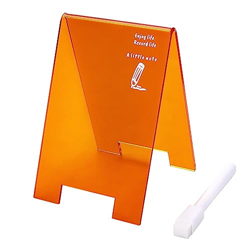 Snagshout  Small Dry Erase Board, Acrylic Dry Erase Board with Stand,  Acrylic Desk Accessories to Do List White Board with Stands for Calendar,  Table Numbers, Menu Board Price Display 4 x