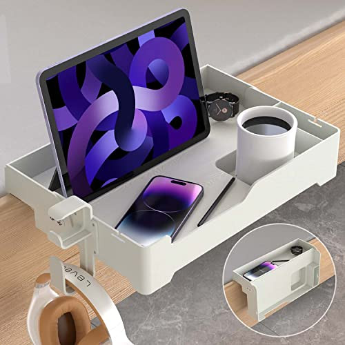 Snagshout  Price $9.18! ( 65% OFF ) Yunerz Bedside Shelf,Bunk Bed Shelf  Organizer Clip On Nightstand for College Dorm Room Essentials with Cup  Holder/Cord Holder/Hook, Folding Loft Bed Tray Table Caddy