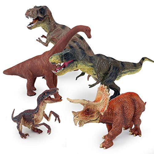 5PCS Jumbo Dinosaur Set 13” Realistic Looking Dinosaur Toy Set 