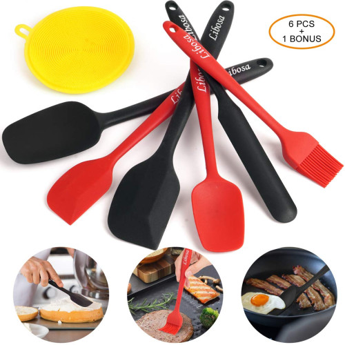 Snagshout  Silicone Spatula, 6 Piece of Rubber Spatula Set, Heat-Resistant Kitchen  Cooking Spatulas for Nonstick Cookware, One-piece Design Cooking, Baking  and Mixing Utensils, Ergonomic, Dishwasher Safe
