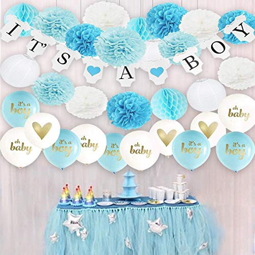 Snagshout Baby Shower Decorations Blue White It S A Boy Baby