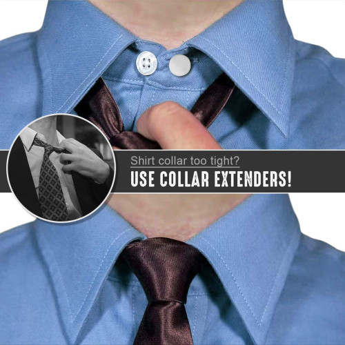 Snagshout  12 Collar Extenders for Mens Shirts Soft Sturdy Durable Smooth  Button Extender Neck Wrist Comfortable