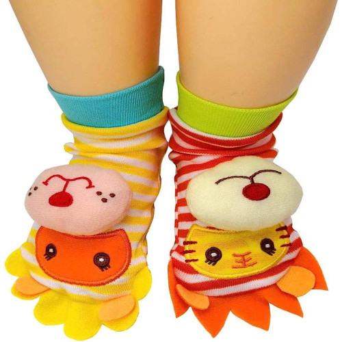 Tiger Rattle Socks for Baby Girls & Boys Baby Socks Wrist Rattles for Infants 