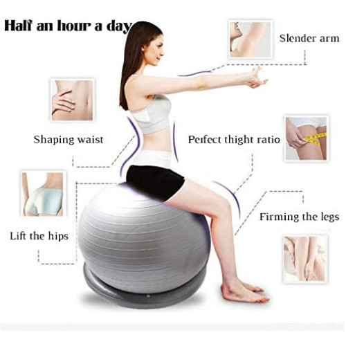 Stability Exercise Ball with Base and Resistance BigTron Yoga Ball Chair 65cm 