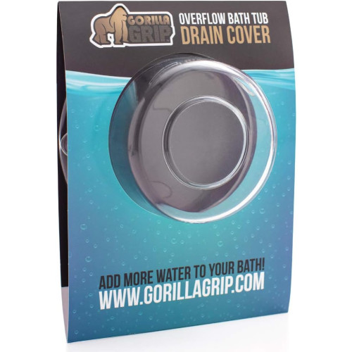 Black Opaque Suction Cup Seal for Tub Overflow Drains Gorilla Grip Premium Bathtub Overflow Drain Cover Stopper Covers Add Inches of Water for Deeper Bath