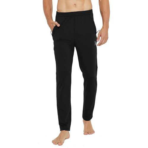 Gym Running PRIESSEI Mens Joggers Sweatpants with Zipper Pockets Casual Lounge Pants for Workout Training
