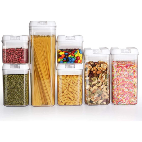 HOMESTO Airtight Plastic Food Storage Set of 7 Pantry Containers