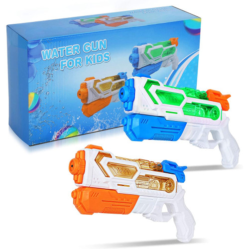 Auney Water Guns for Kids Long Shooting Range Water Fighting Play Toys for Boys Girls Children Summer Swimming Pool Beach Sand Outdoor 2 Pack Squirt Guns Water Toy Blaster