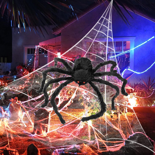 Innens Halloween Decorations,35inch Scary Giant Halloween Spider Fake Large Spider Hairy Props Realistic for Halloween Party Decor Yard Decor,Outdoor,Indoor