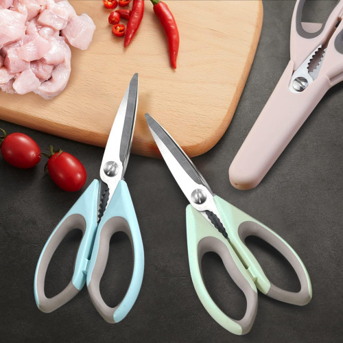 Snagshout  Ultra Sharp Kitchen Scissors with Magnetic Holder For Fridge,  Multifunctional Heavy Duty Kitchen Shears Stainless Steel Cooking Scissors  for Meat Vegetables BBQ Herbs Pizza, Green