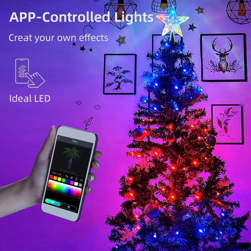 App-controlled Christmas tree lights - outdoor Christmas lights