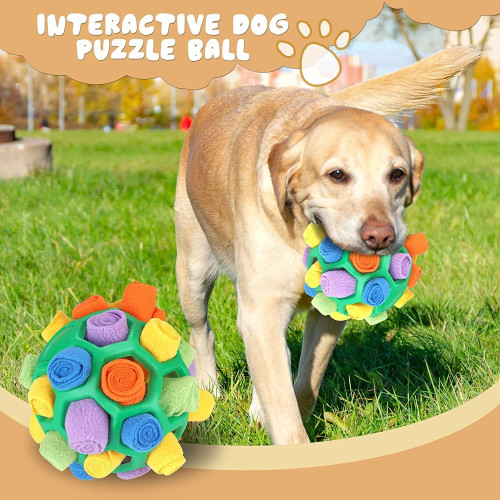 Snagshout | Snuffle Ball for Dogs, Dog Snuffle Ball Toy Interactive Dog Puzzle  Ball, Encourage Natural Foraging Skills Slow Feeder Training Bite Resistant  Sniff Toy for Pet (Green)