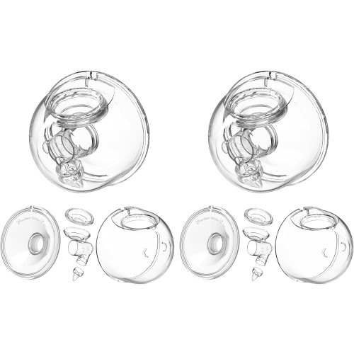 Breast Pump Parts Flange Shield 24mm Duckbill Valve Silicone Diaphragm Linker Milk Collector Cup Overall Replacement Compatible with Momcozy TSRETE S9 S10 S12 S13 S15 S10pro S12A, 2 Packs 10 Pcs