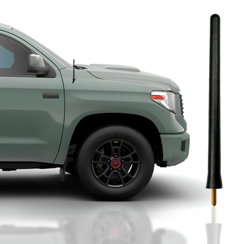 50 Cal Bullet Style Antenna For Toyota Tundra 2000-2020 – US Flag Mast, AM/FM, Stubby By JTtrading