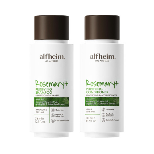 Rosemary+ Purifying Shampoo & Conditioner Set | Rosemary & Peppermint Oil for Scalp Refresh & Oil Control | Jojoba & Calendula for Hydration & Shine | Sulfate-Free, Color-Safe | 10.7 oz Each Photo