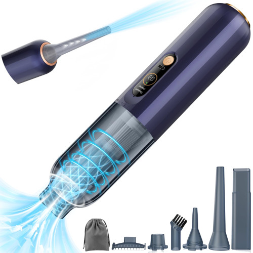 Cordless Handheld Vacuum Cleaner, 12000Pa Portable Car Vacuum with 3 Gear Speed Display, 4 in 1 Small Vacuum/Air Duster/Mini Blower/Hand Pump, Cordless Vacuum Cleaner for Car Keyboard Desk Home Photo