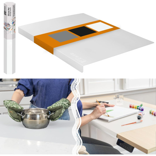 Silicone Mat for Kitchen Counter with "Edge Protection" – Quartz Countertop Protector Mats – Silicone Heat Resistant Mat – No Folds or Wrinkles – 1.5mm Thick, 24"x16", Translucent