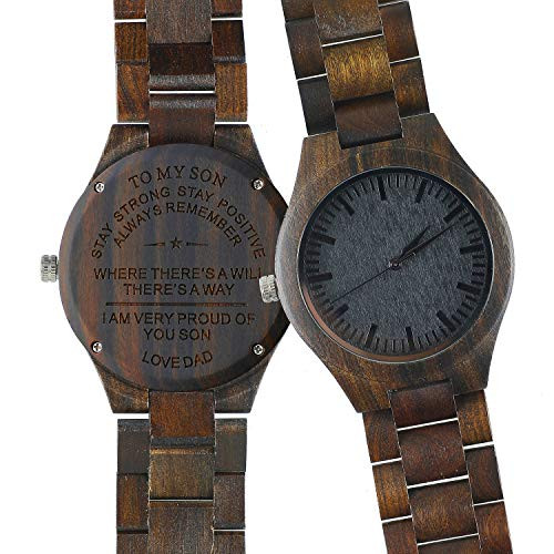 Snagshout | Engraved Wood Watches for Son from Dad Casual Handmade ...