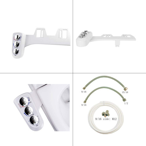 Sywtz Non Electric Bidet Attachment with Cold Water Spray Dual Nozzle 