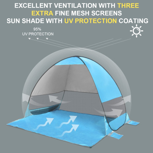 SLB Pop/ Up Beach/ Tent Sun/ Shelter/ Shade/ Easy/ Up/ Portable/ Anti UV Cabana Beach/ Umbrella/ for/ Outdoor/ 3 or 4 Person